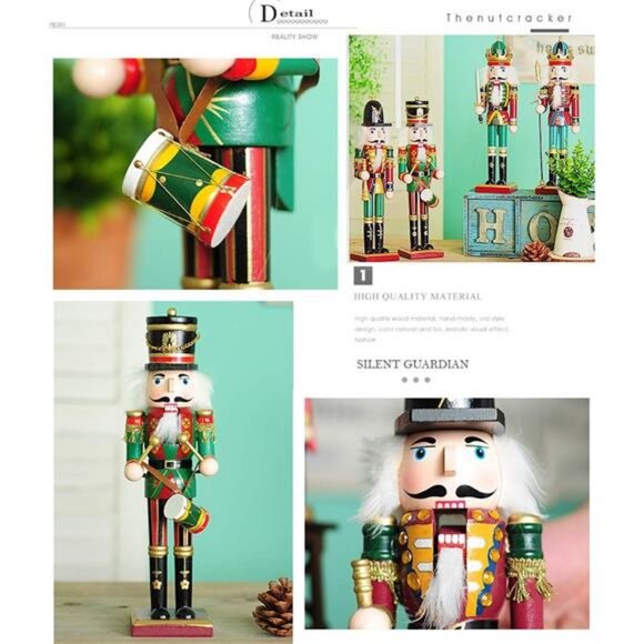 Nutcracker Figures, Christmas Decor Figurine Collection, 12 inch (4 Piece) - Picture 4 of 8